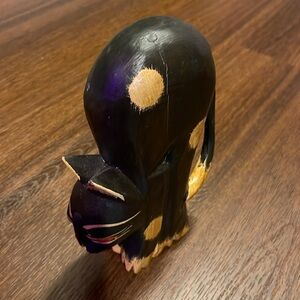 Vintage black cat wooden